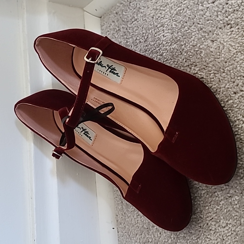 Red velvet heels